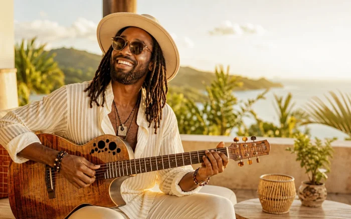Brightly lit Afro-Caribbean music scene representing Zouk Music Mix Konpa Vibes | Slow Dance Caribbean Playlist