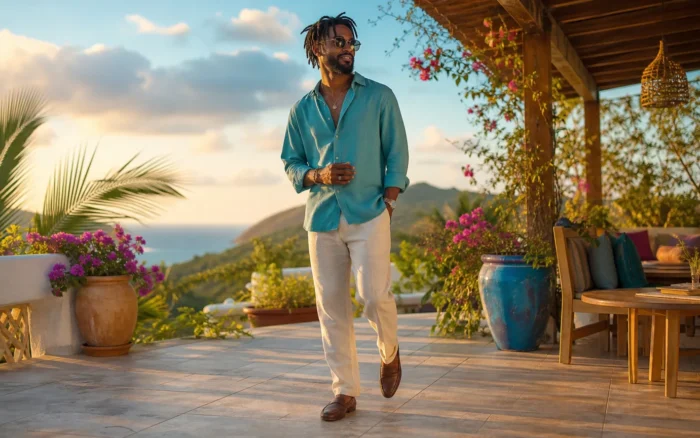 Brightly lit Afro-Caribbean music scene representing Afro Zouk Mix 2026: Caribbean Love Songs from Sunset to Night
