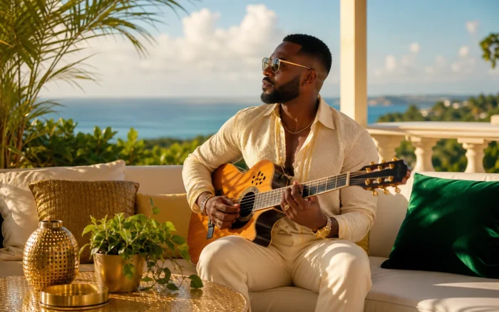 Brightly lit Afro-Caribbean music scene representing Haitian Kompa Music 2026 Romantic Kompa Mix & Zouk Remix Vibes