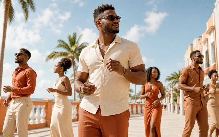 Brightly lit Afro-Caribbean music scene representing Kizomba & Zouk Mix 2025 Smooth Passada Dance | Late Night Romance Vibes