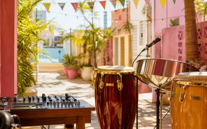 Brightly lit Afro-Caribbean music scene representing Kompa Gouyad Zouk Love Mix 2026 Release