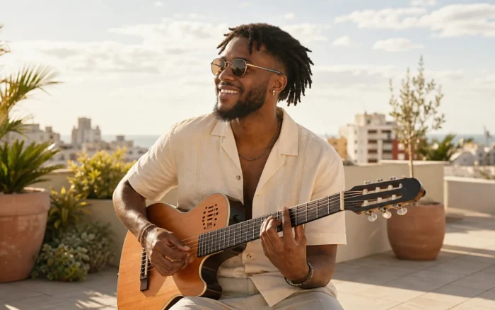 Brightly lit Afro-Caribbean music scene representing Slow Dance Kizomba Zouk Kompa Mix 2026